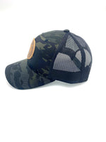 Load image into Gallery viewer, Camo Trucker Hat with Roger Wilco Patch
