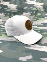 Load image into Gallery viewer, Leather Patch Trucker Cap - White
